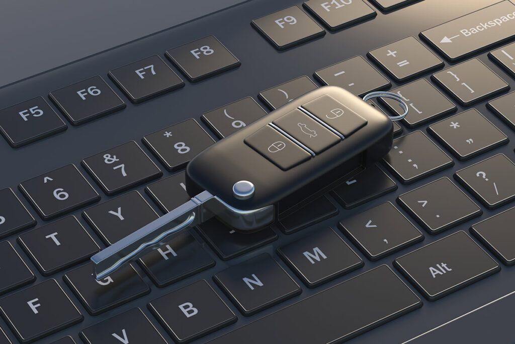 car key on laptop keyboard