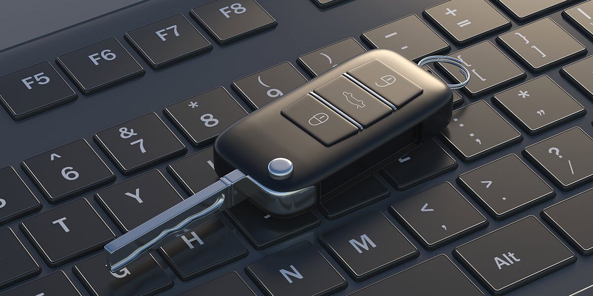 car key on laptop keyboard